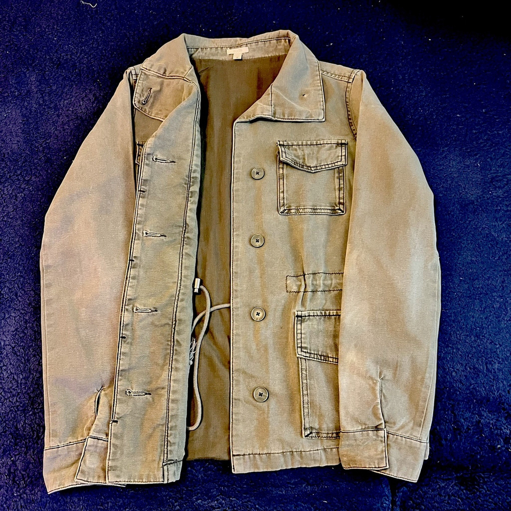 Ecote Womens Olive Cotton Long Sleeve Utility Coat Military Jacket Size Small - Picture 4 of 8
